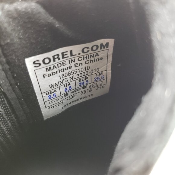 Sorel Joan of Arctic Wedge II Chelsea Boot Women 8.5 Black Leather Pull On Ankle - Picture 11 of 13